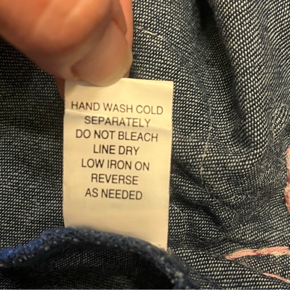 CHOICES Women PM Denim Jacket Ribbon Embellished Blue Snap Closure Long Sleeves - Picture 13 of 16